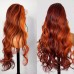 Stema #4/350 Ginger Brown Highlight 13x4 Transparent Lace Frontal Human Hair Wig